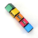 Twisting Colourful  Cubes - 4 ports